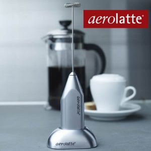 アエロラッテ aerolatte サテン(艶消しシルバー)ミニスタンド付セット ミルクフォーマー【珈琲/カフェ/コーヒー】【バターコーヒー/タルゴナコーヒー】【動画】