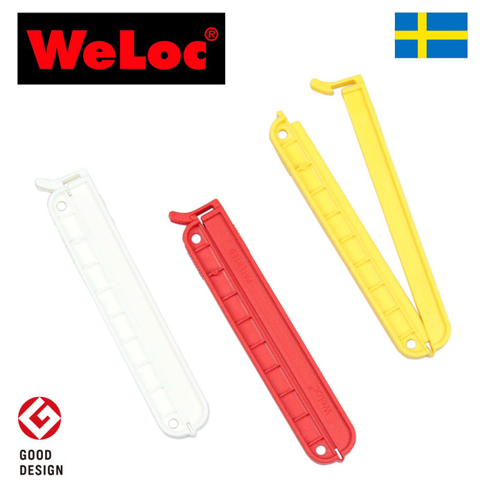 ウェーロック WeLoc ウェーロッククリップイットPA110mm 白赤黄 3個セット スウェーデン製 WeLocCLIP-it(クロージャー、キッチンクリップ)【珈琲/カフェ/コーヒー/コーヒーパック】
