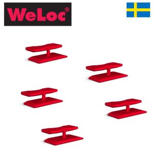 ウェーロック WeLoc ウェーロッククリップイット「ボックスロックBoxLoc」PA7 赤 5個セット スウェーデン製(段ボール用クリップ、業務用)