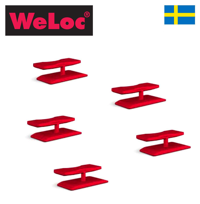 ウェーロック WeLoc ウェーロッククリップイット「ボックスロックBoxLoc」PA7 赤 5個セット スウェーデン製(段ボール用クリップ、業務用)