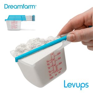 ドリームファーム Dreamfarm レヴァップス Levups クリア 片手ですり切れる計量カップ4種セット【ml/oz表記】【動画】