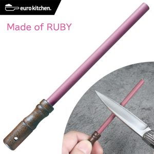 ユーロキッチン eurokitchen ルビー製ミニシャープナー SUPER FINE #3000 仕上げ用【Ruby Sharpener mini/小型ナイフ用/フォールディングナイフ用/アウトドア/仕上砥石/研ぎ棒/スチール棒】【動画】
