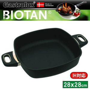 ガストロラックス Gastrolux バイオタン BIOTAN IH対応角型鍋深さ7cm 28×28cm 17528【PFOS/PFOAフリー】【送料無料】【動画】
