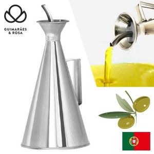 ギマランイスイホーザ Guimaraes & Rosa ステンレス製オリーブオイル専用ボトル 250ml【オリーブオイルポット/オリーブオイルボトル/オイルディスペンサー/オイルコンテナ/漏れないオイル差し/保存容器/18-10高級ステンレス/三角フラスコ型/遮光】