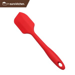 ユーロキッチン eurokitchen 一体型シリコンスパチュラ フィン型 小 赤(レッド)シリコンへら【ハンドクリーナー オールシリコン】