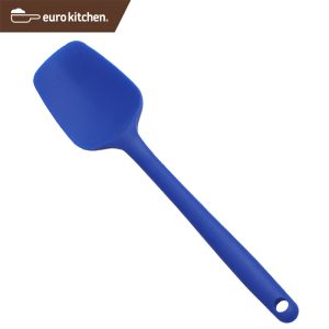 ユーロキッチン eurokitchen 一体型スプーンスパチュラ シリコンへら 青(ブルー)【ハンドクリーナー オールシリコン】【しゃもじ】