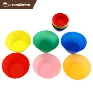 ユーロキッチン eurokitchen シリコンマフィンカップ小12+大6枚組 シリコン型 お弁当の仕切りに【シリコン型/お弁当の仕切りに/お弁当カップ/おかずケース/お弁当グッズ/小分け保存/繰り返し使えてエコ/フィットしやすい/マフィンカップ/シリコンカップ】
