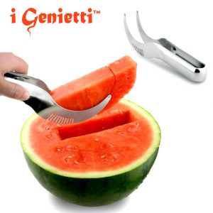 ジェニエッティ i Genietti スイカカッター ANGURELLO 【西瓜/カッター/ナイフ/おしゃれ/スイカ専用ナイフ/楕円形スイカにおすすめ/楕円】【動画】