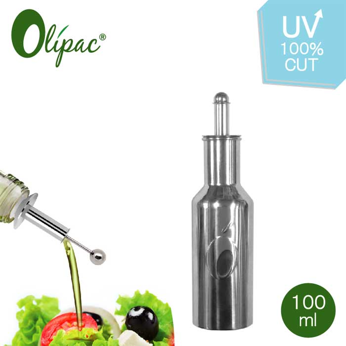 オリパック OLIPAC 18-10ステンレス オリーブオイルボトル 100ml ボールポアラーシリーズ #OLIPACLPA100【オリーブオイルポット/オイルボトル/オイル差し/オリーブオイルディスペンサー/オイルコンテナ/18-10高級ステンレス/遮光】