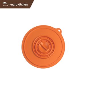 ユーロキッチン eurokitchen シリコンカバー 小 オレンジ(鍋蓋 落とし蓋 シリコン蓋 ビンオープナー)【くり返し使えてエコ】 フック穴付【シンクの排水溝カバーにもおすすめ/排水溝用ふた】