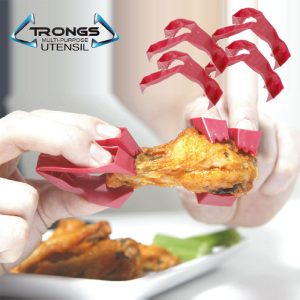 トロングス TRONGS (フィンガートング、ゆびさきトング、指トング) 赤い爪 4個セット【テレワーク/在宅ワークにおすすめ】【手が汚れない/指が汚れない】【動画】