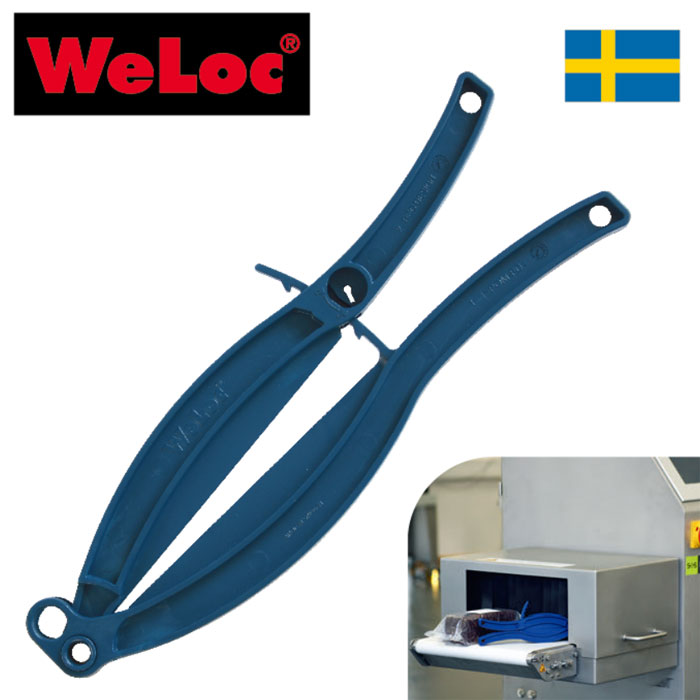 ウェーロック WeLoc 金属探知機用グリッパー Gripper POM150FD-DB ダークブルー (大型クロージャー、キッチンクリップ、袋止め)フレコンバッグ・大袋用クリップ【業務用/金属探知機用（金探用）/非破壊検査機器/Ｘ線検査機対応】【動画】
