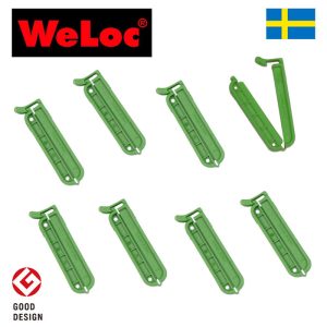 ウェーロック WeLoc ウェーロッククリップイットPA50mm 緑 8個セット スウェーデン製 WeLocCLIP-it(クロージャー、キッチンクリップ、袋止め)